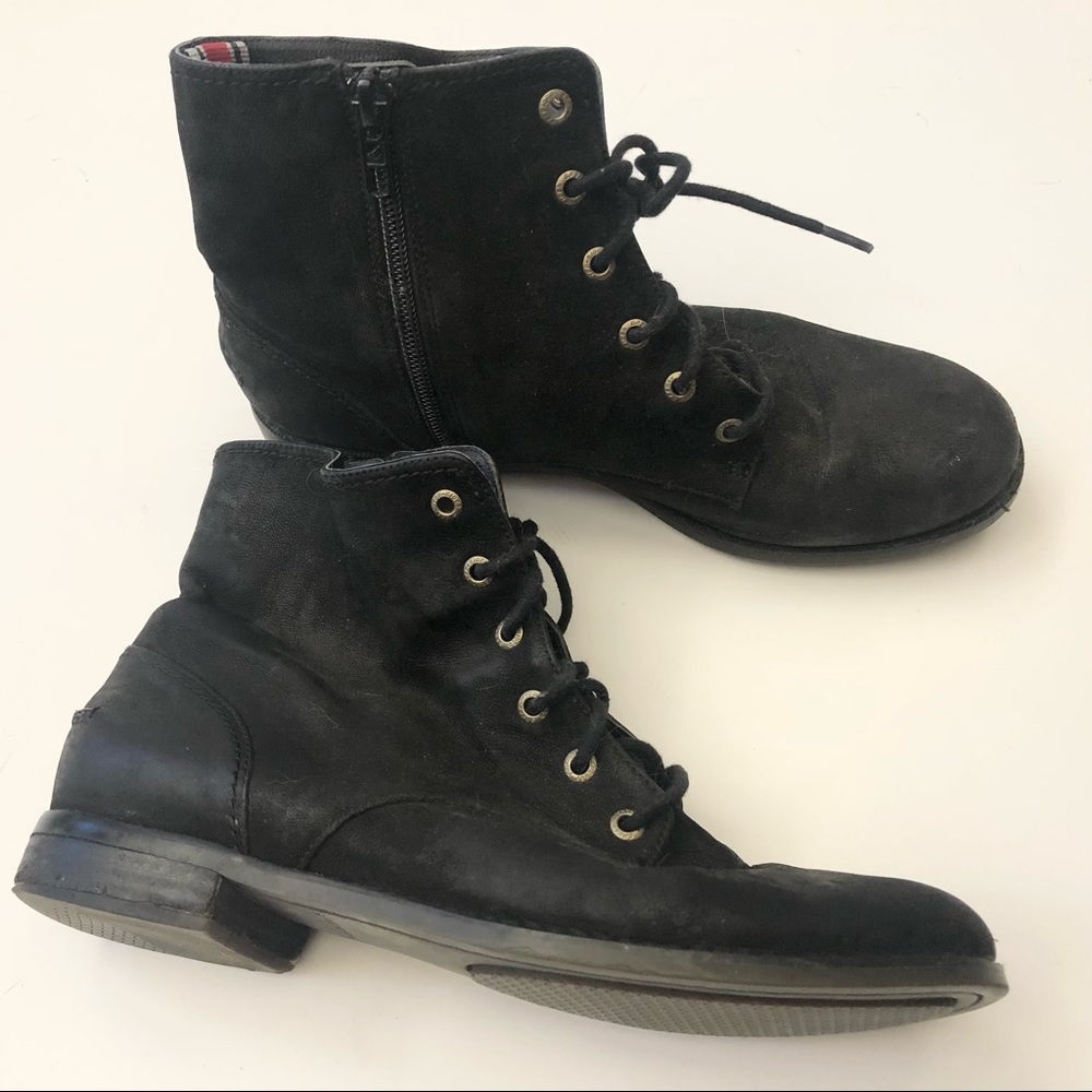Sperry Black Leather & Suede Booties